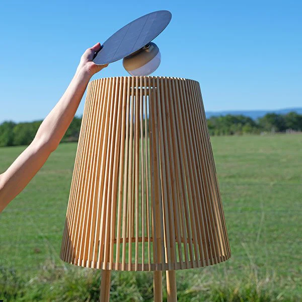 Lampadaire bois solaire Lamp Solar Mobil - Image 4